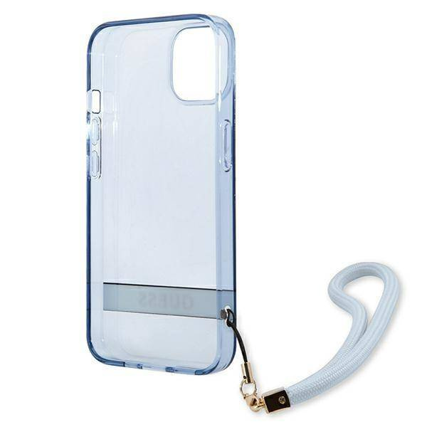 Schutzhülle IPHONE 13 MINI Guess Hardcase Translucent Stap (GUHCP13SHTSGSB) blau