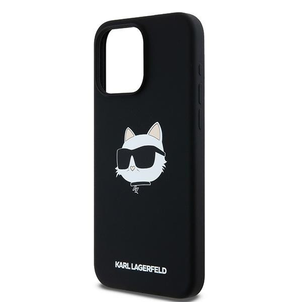 Oryginalne Etui KARL LAGERFELD hardcase Silicone Choupette Head MagSafe KLHMP15LSCHPPLK do Iphone 15 Pro Czarny