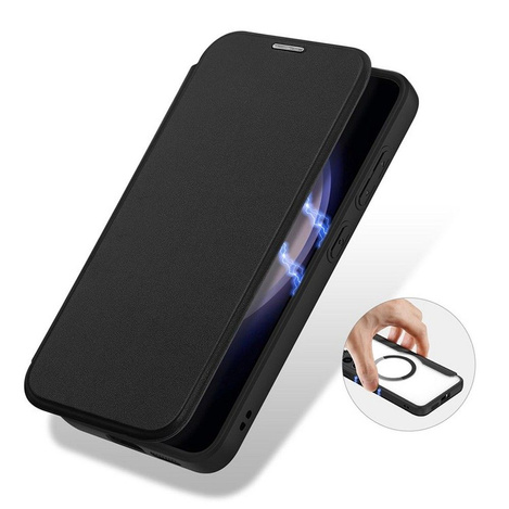 Dux Ducis Skin X Pro Hülle für Samsung S24+ mit Magnetring und Klappe – Schwarz