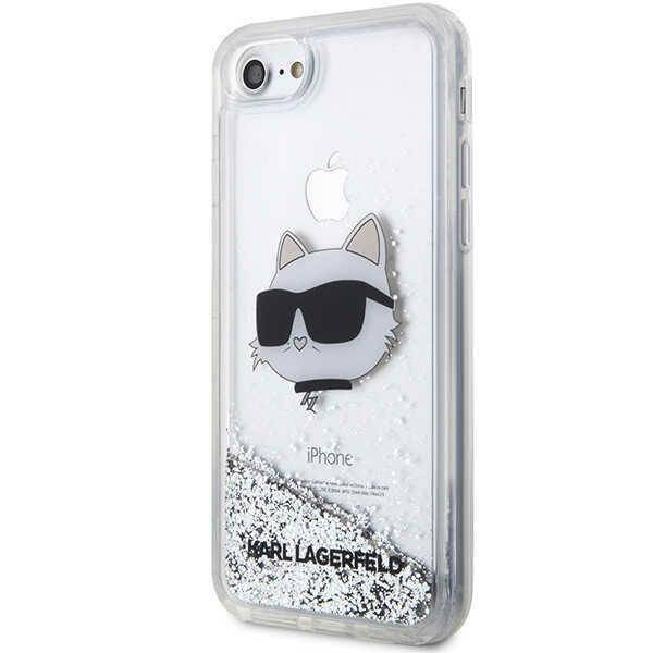 Karl Lagerfeld KLHCI8LNHCCS iPhone 7/8/ SE 2020/2022 Silber/Silber Hardcase Glitter Choupette Head