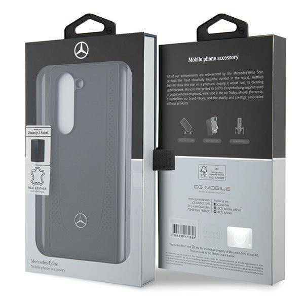 Original Case SAMSUNG GALAXY Z FOLD 5 Mercedes Hardcase Leather Urban (MEHCZFD5ARMBK) black