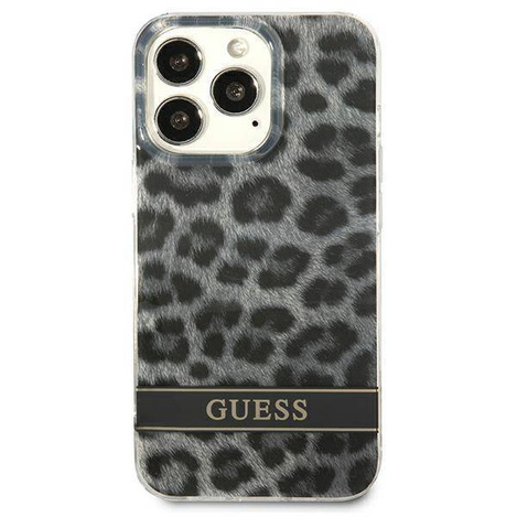 Etui IPHONE 13 PRO Guess Hardcase Leopard (GUHCP13LHSLEOK) szare
