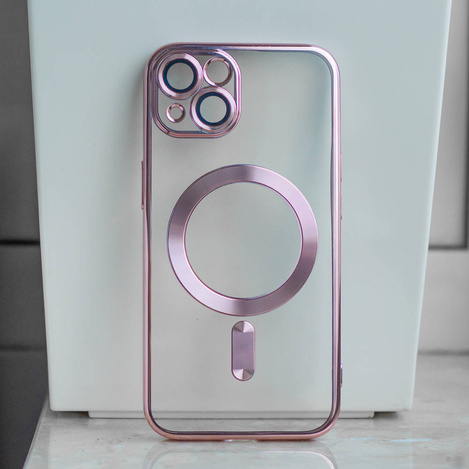 Nakładka Color Chrome Magsafe do iPhone 13 6,1" różowo-złota