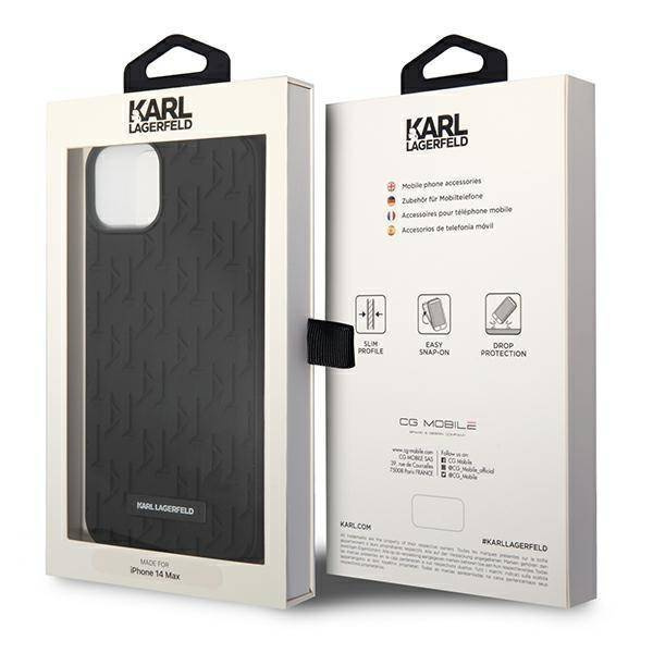 Karl Lagerfeld Monogram 3D Pattern - Etui iPhone 14 Plus (czarny)