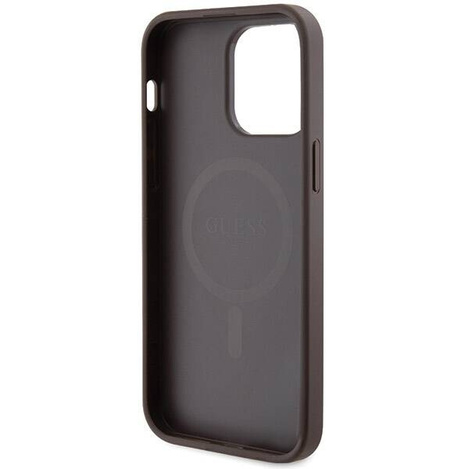 Oryginalne Etui GUESS Hardcase GUHMP15LG4GFRW do iPhone 15 Pro (Kompatybilny z Magsafe / 4G Ring classic logo / brązowy)