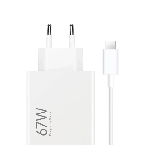 Ładowarka sieciowa Xiaomi BHR9465EU 67W 6.2A USB-A z kablem USB-C - biała