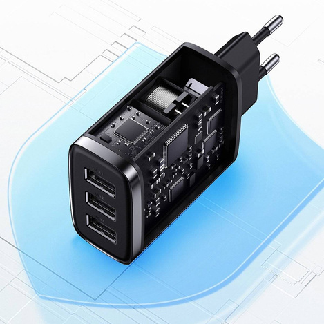 Baseus Compact Ladegerät 3x USB 17W schwarz (CCXJ020101)