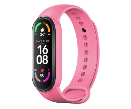 Pasek / opaska silikonowa do smart band Xiaomi Mi Band 5 / 6 / 7 różowa (37)