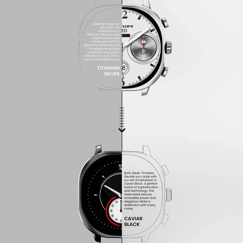 HIFUTURE smartwatch ze stali nierdzewnej ze sztuczną inteligencją AIX (OLED) (CORNING GORILLA GLASS) czarny