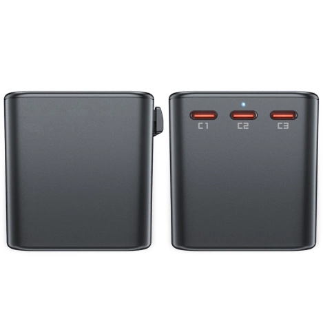 Adapter ładowarka podróżna Acefast Z1 GaN 75W PD 3x USB-C 2x USB-A - czarny