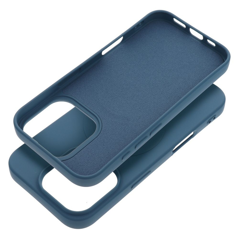 Futerał SILICONE MAG COVER (big hole) kompatybilny z MagSafe do IPHONE 16 Pro niebieski