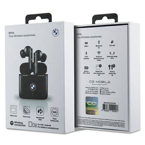 BMW Bluetooth-Kopfhörer BMWSES20AMK TWS + Dockingstation schwarz/schwarz Signature