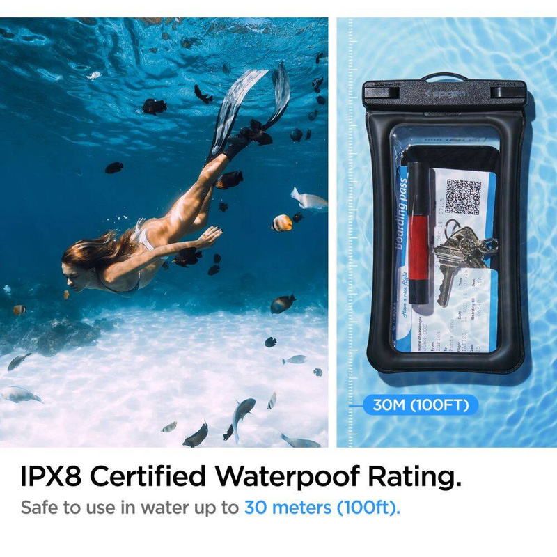 Spigen A610 UNIVERSELLES WASSERDICHTES SCHWIMMERGEHÄUSE SCHWARZ