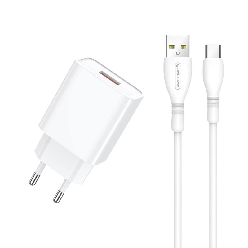 JELLICO wall charger C7 22.5W 1xUSB QC3.0 + cable USB-C White