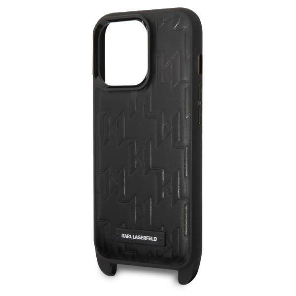 Karl Lagerfeld Monogram Plaque Logo Strap - Etui iPhone 14 Pro (czarny)