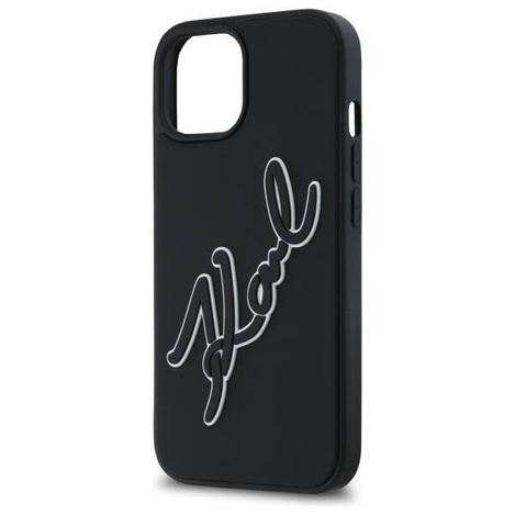 Etui Karl Lagerfeld 3D Rubber Signature na iPhone 15 - czarne