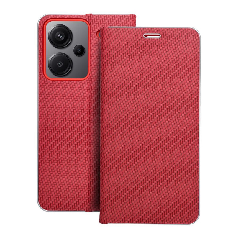 Kabura LUNA Book Carbon do XIAOMI Redmi NOTE 13 PRO Plus 5G czerwony
