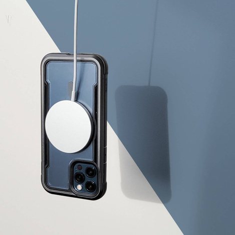 Raptic X-Doria Secure Case für iPhone 14 Pro mit gepanzerter MagSafe-Hülle schwarz