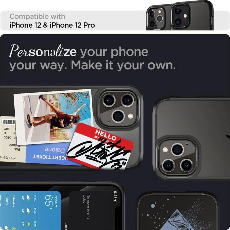 Etui IPHONE 12 / 12 PRO Spigen Ultra Hybrid Matte czarne