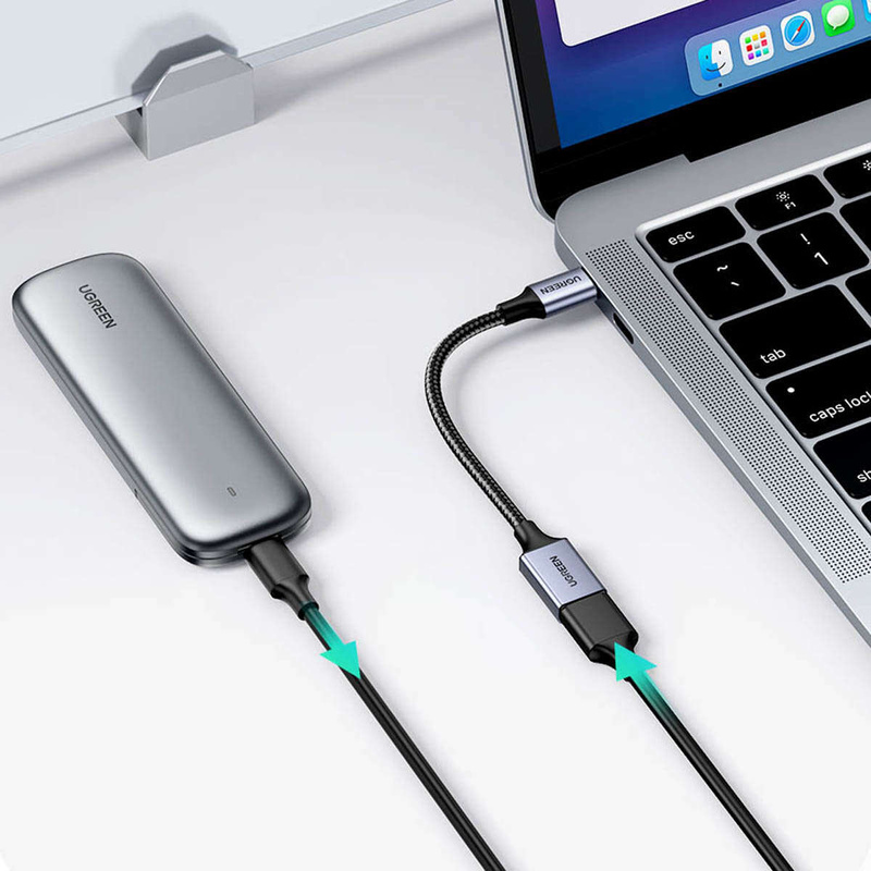 Ugreen OTG adapter cable USB-C (male) - USB-A (female) 5Gb/s 0.15m black (US378)