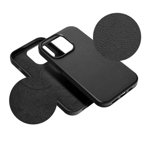 Futerał LEATHER MAG COVER kompatybilny z MagSafe do IPHONE 16 Plus czarny