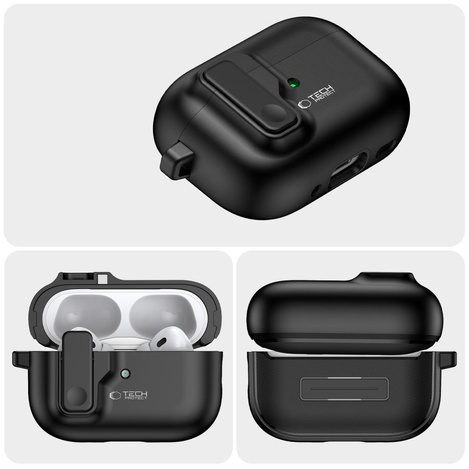TECH-PROTECT ETUI SLIM HOOK AIRPODS PRO 1/2 BLACK