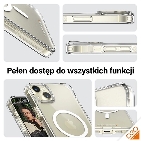 PanzerGlass HardCase mit MagSafe mit D3O und Militärzertifizierung für iPhone 15 Plus / 14 Plus – Transparent