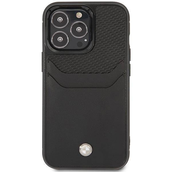 Original Case IPHONE 14 PRO MAX BMW Leather Card Slot (BMHCP14X22RSEPK) black