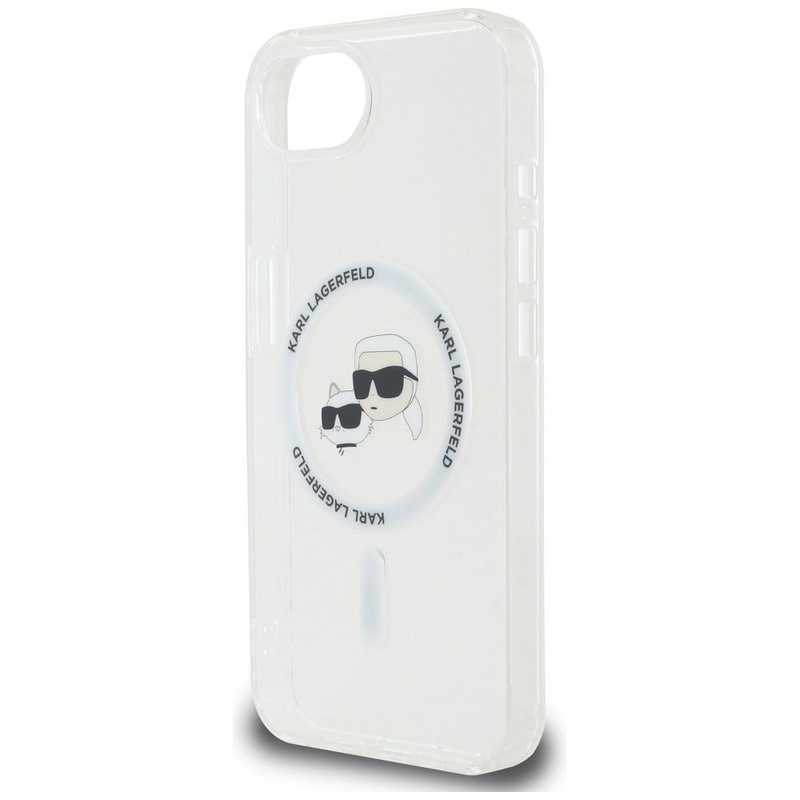 KARL LAGERFELD futerał do IPHONE 16e (SE 4 2025) kompatybilny z MagSafe KLHMPSE4HLSKCH (IML Metal KC Heads) biały