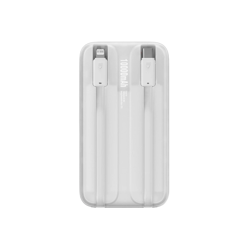 Baseus Comet Series Powerbank mit Display 10000 mAh 22,5 W – weiß + USB-A – USB-C 0,3 m Kabel – weiß