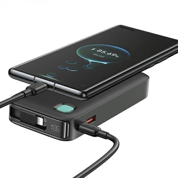 USAMS Powerbank with retractable cable Retractable Lightning 10000 mAh PD 20W Fast Charge XY Series purple/purple 10KCD22503 (US-CD225)