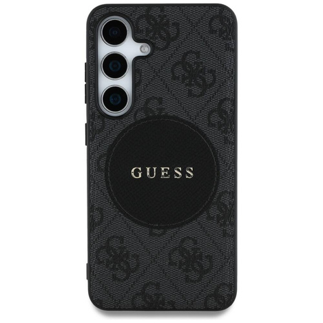 Etui Guess 4G Round Patch Classic Logo MagSafe do Samsung Galaxy S25 czarny