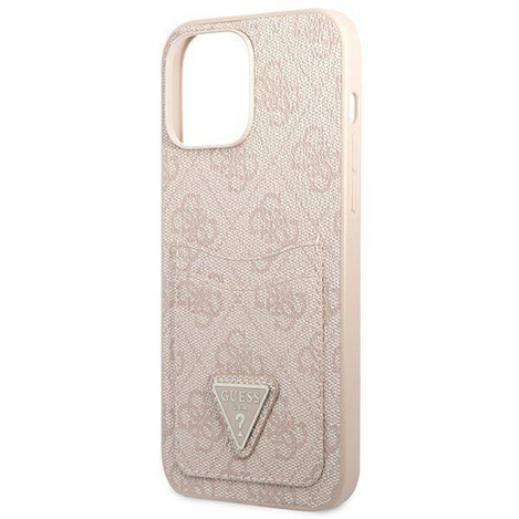 Schutzhülle IPHONE 13 PRO Guess Hardcase 4G Triangle Logo Cardslot (GUHCP13LP4TPP) rosa