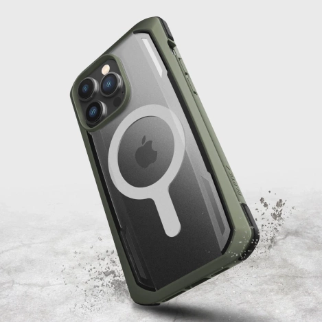 Raptic X-Doria Secure Case für iPhone 14 Pro Max mit gepanzerter MagSafe-Hülle grün