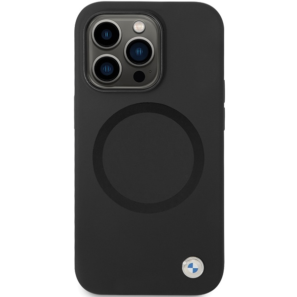 Original Handyhülle IPHONE 14 PRO BMW Signature Liquid Silicone MagSafe (BMHMP14LSILBK2) schwarz