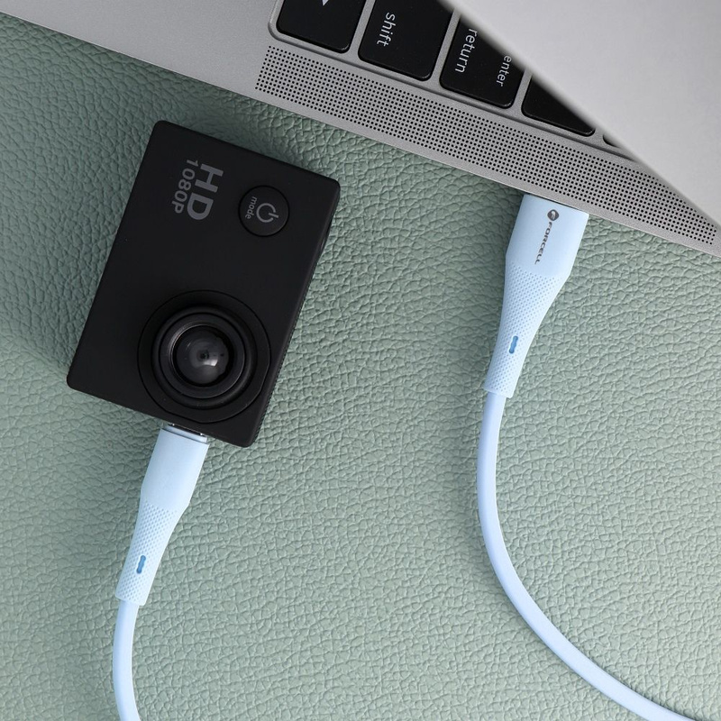 Kabel USB A do Micro USB Forcell F-Energy QC3.0 2,4A 18W Silicone 1 m C341 niebieski