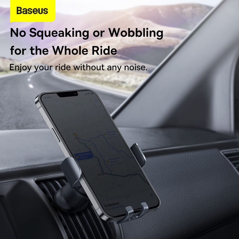 Baseus Metal Age II Gravitational Car Holder on ventilation grid (gray)