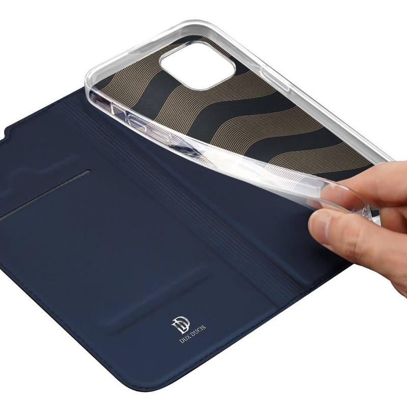 Dux Ducis Skin Pro Holster Flip Cover für iPhone 14 Max blau