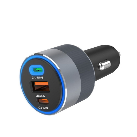 FORCELL F-ENERGY Alu - ładowarka samochodowa 85W PD+QC4.0+SAM SFC 2.0, 2xUSB C+USB A