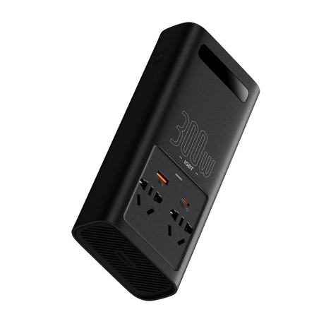 Baseus IGBT samochodowa przetwornica inwerter prądu 300W 220V (wtyczka CN/EU) czarny (CGNB010101)