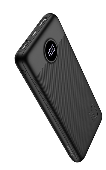 Bateria zewnętrzna (Powerbank) VEGER L10 - 10 000mAh LCD czarny (W1105)