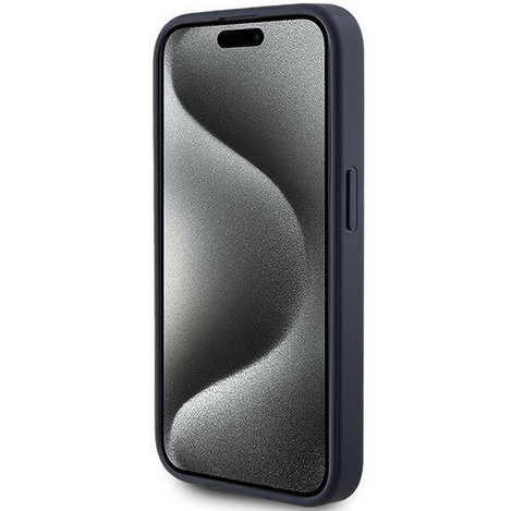Original Case APPLE IPHONE 15 PRO Guess Hardcase 4G Triangle Metal Logo (GUHCP15LPG4GPB) blue