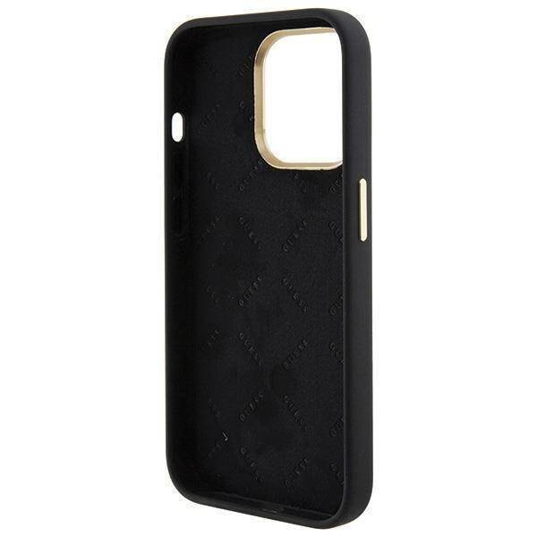 Oryginalne Etui APPLE IPHONE 15 PRO Guess Hardcase Silicone Logo Strass 4G (GUHCP15LM4DGPK) czarne