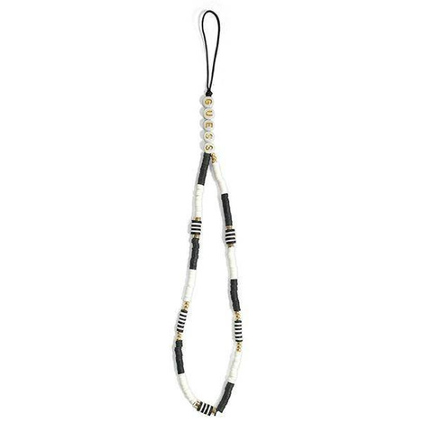 Guess Anhänger GUSTBCKH Phone Strap Heishi Beads schwarz-weiß / schwarz-weiß