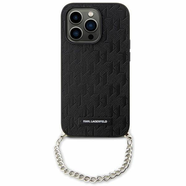 Karl Lagerfeld KLHCP14SSACKLHPK iPhone 14 6.1&quot; black/black hardcase Saffiano Monogram Chain