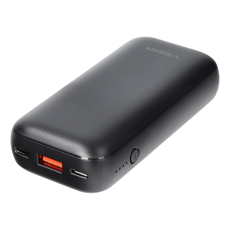 Bateria zewnętrzna (Powerbank) VEGER S10 - 10 000mAh LCD Quick Charge PD 20W czarny (W1135)