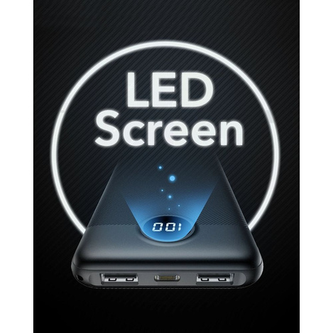 Bateria zewnętrzna (Powerbank) VEGER L10 - 10 000mAh LCD czarny (W1105)