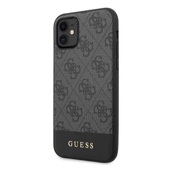 Etui Guess GUHCN61G4GLGR iPhone 11 szary/grey hard case 4G Stripe Collection