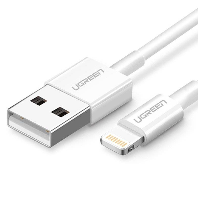Ugreen kabel przewód USB - Lightning MFI 2m 2,4A biały (20730)