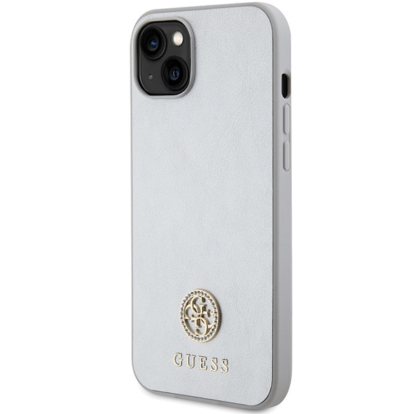 Guess GUHCP15MPS4DGPS iPhone 15 Plus 6,7&quot; Silber/Silber Hardcase Strass Metall Logo